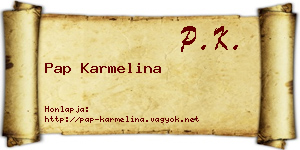 Pap Karmelina névjegykártya